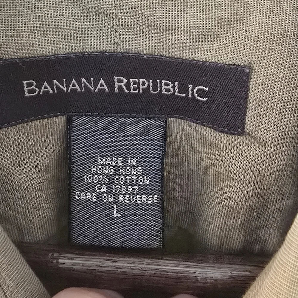 Banana Republic Men's Cotton Button Down Shirt - Taupe, Size L (1206)